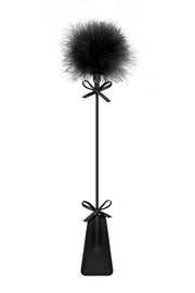 Sweet Caress - Zweepje Met Pompom Van Zwarte Veertjes