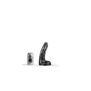 All Black - Realistische Dildo met Scrotum - 25.5 x 6.7 cm - Zwart