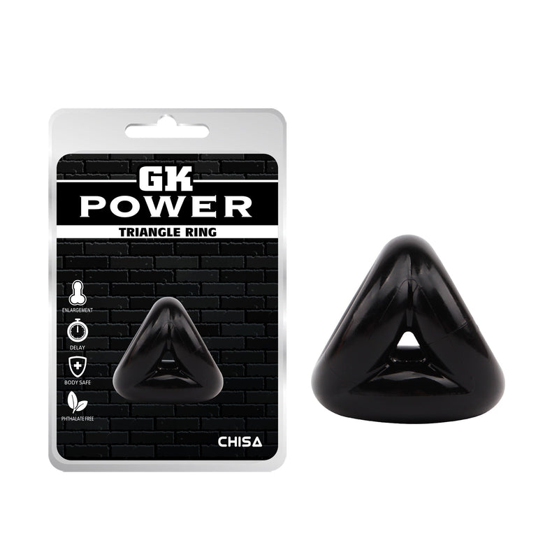 Chisa - Triangle Ring - Rekbare Cockring - Zwart-Erotiekvoordeel.nl