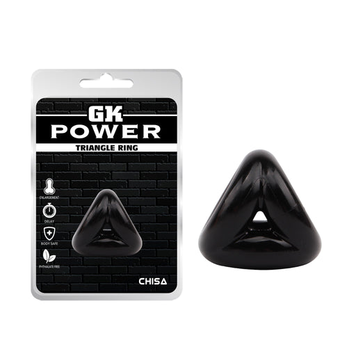 Chisa - Triangle Ring - Rekbare Cockring - Zwart-Erotiekvoordeel.nl