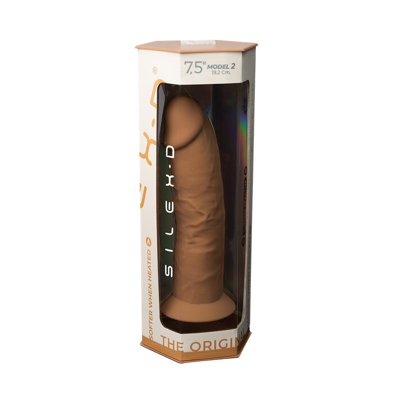 SILEXD - Dildo met Zuignap - Model 2 - 19 cm - Caramel-Erotiekvoordeel.nl