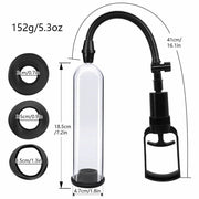 Essentials – Penis Pump met Sleeves – 21 cm – Transparant/Zwart-Erotiekvoordeel.nl