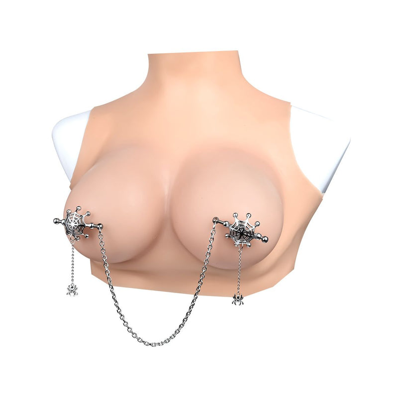 Kiotos - Spiderweb met hangende Spin - Tepelklemmen met ketting-Erotiekvoordeel.nl