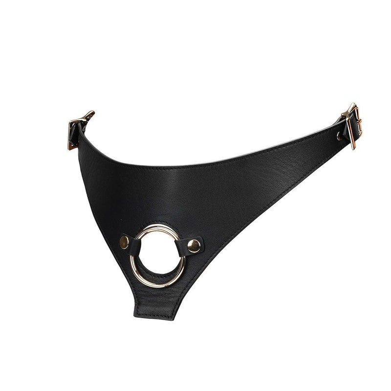 Liebe Seele - Dark Secret exclusief Leren Strap-On Harnas - handgemaakt In Japan - Zwart-Erotiekvoordeel.nl