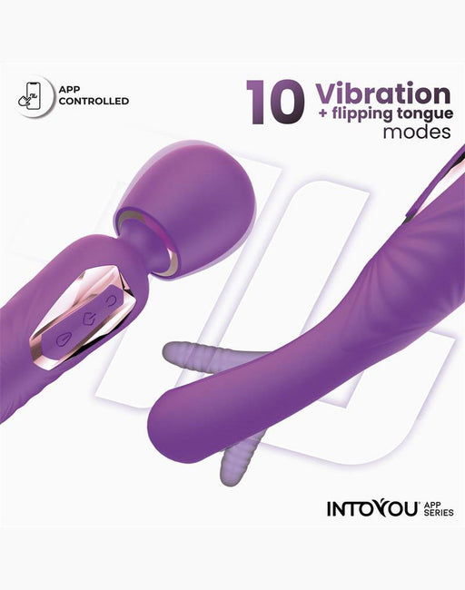IY Salma - Wand Vibrator met draaiende tong - App-Controlled - Paars-Erotiekvoordeel.nl