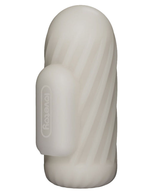 LoveToy - Knights Ring - Vibrerende Dual Purpose Sleeve - Spiraal - Wit-Erotiekvoordeel.nl