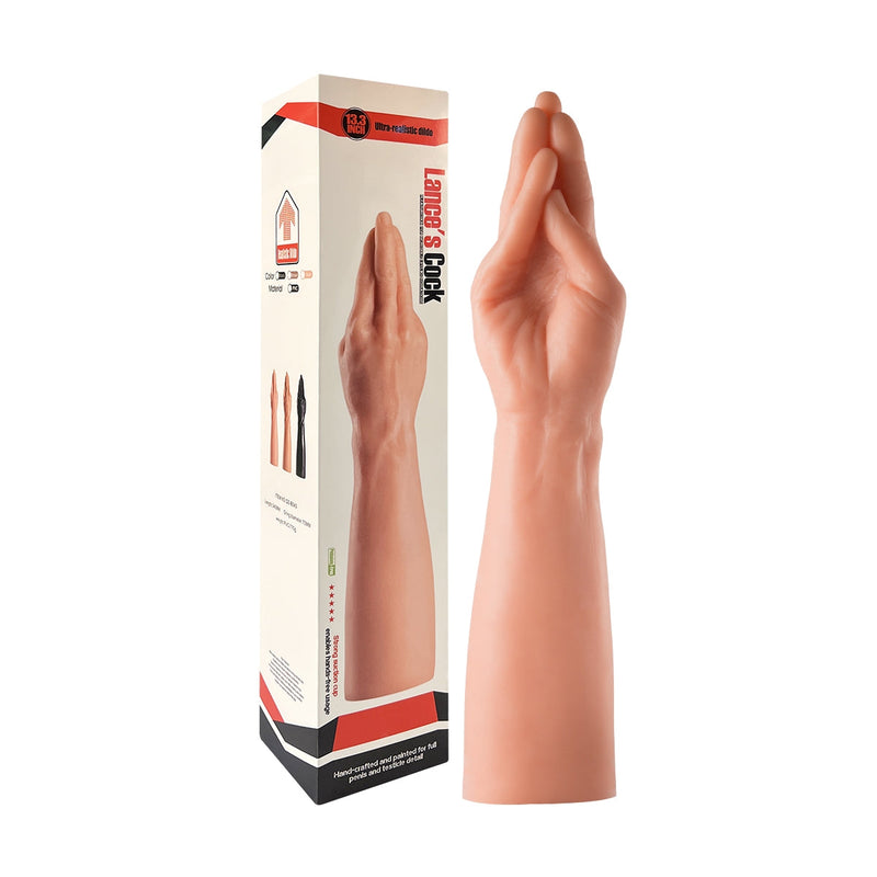 Lance's - PVC Hand Dildo - 35,1 cm - Lichte Huidskleur