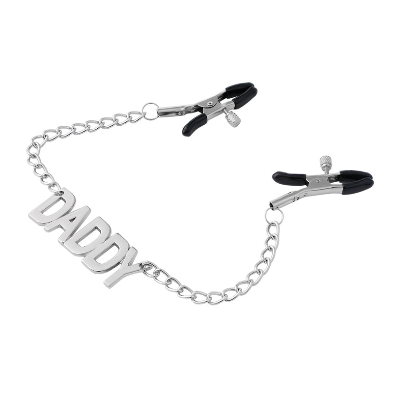 Smart Moves - Tepelklemmen met hanger in de vorm van het woord DADDY-Erotiekvoordeel.nl