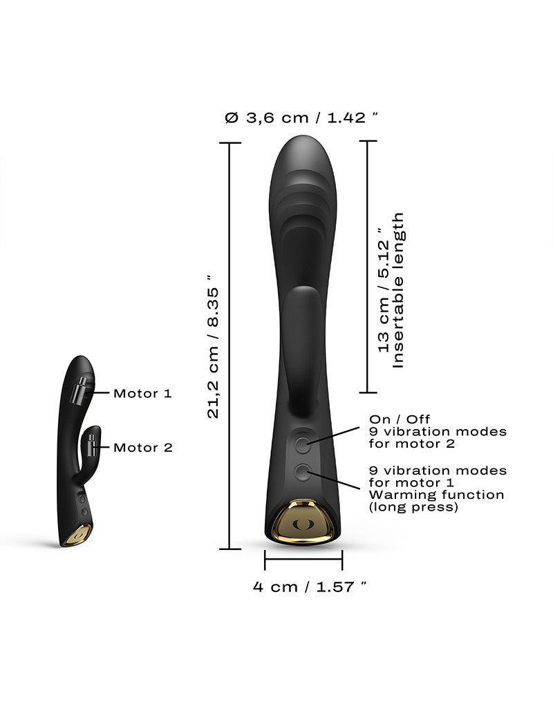 Dorcel - Flexi Rabbit - Verwarmde Rabbit Vibrator - Zwart-Erotiekvoordeel.nl