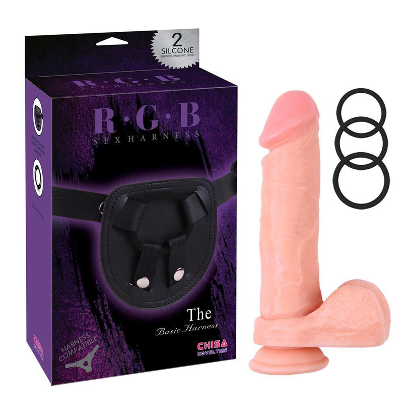 RGB - Strap-on Voorbinddildo - Kyle Korver - Lengte 21,5 cm - Lichte Huidskleur-Erotiekvoordeel.nl