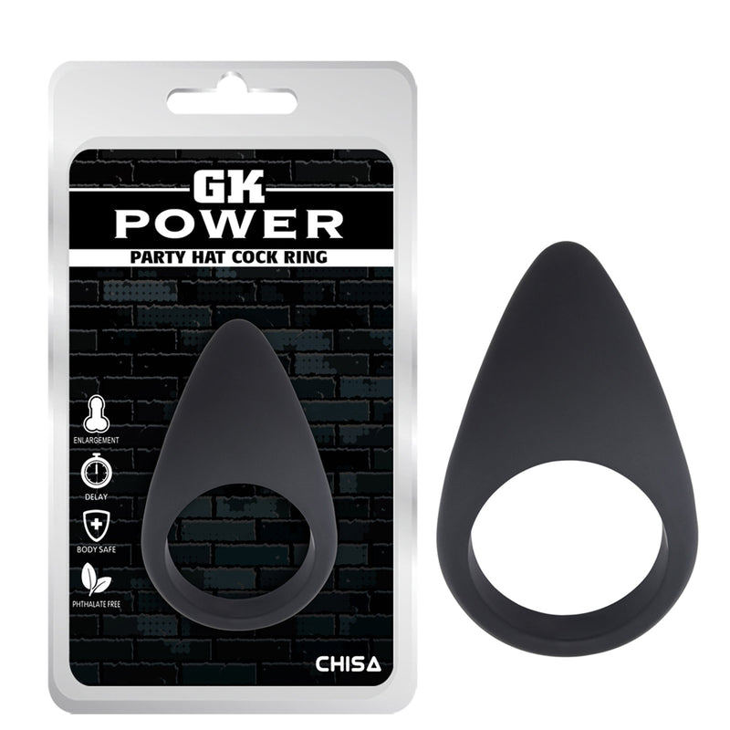 Chisa - GK Power - Party Hat Cockring - Siliconen - Zwart-Erotiekvoordeel.nl