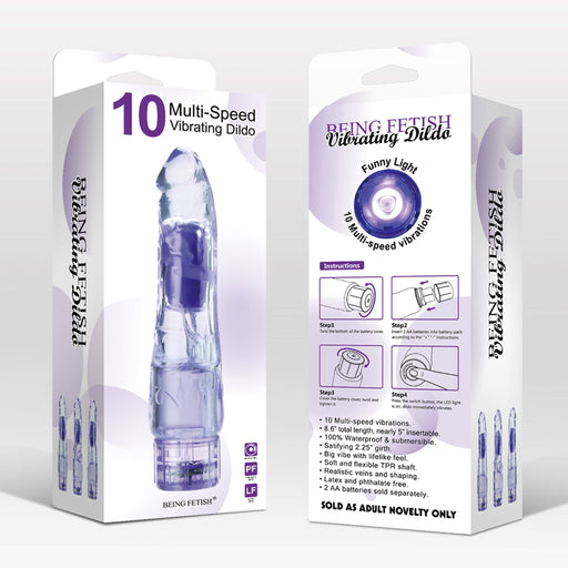 Being Fetish - Multi-Speed Vibrerende Dildo - Paars-Erotiekvoordeel.nl