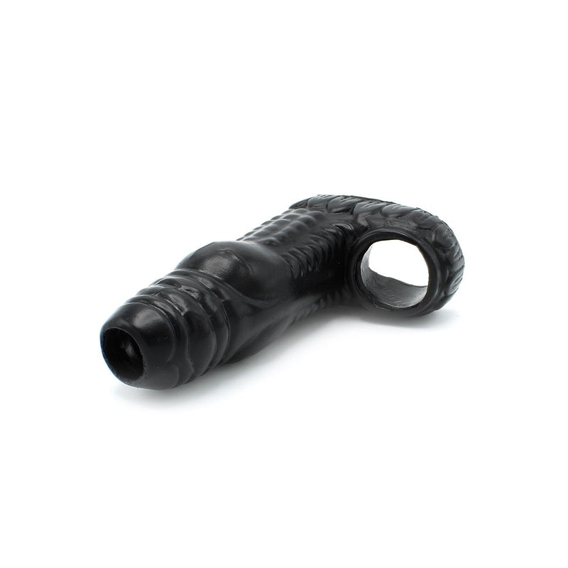 Kiotos Monstar 05 - Penis Sleeve - Penisverlenging - Met Ball Stretcher Opening - Diameter Ø 50 mm - Siliconen - Zwart-Erotiekvoordeel.nl