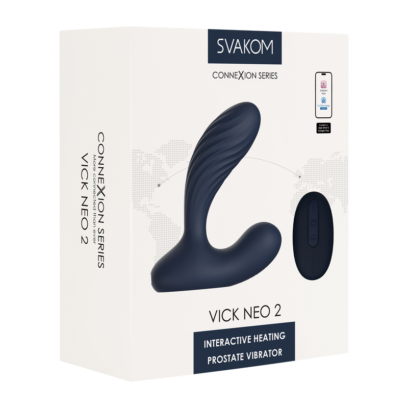 Svakom - Connexion Series Vick Neo 2 - Prostaat Vibrator - App Control - Donkerblauw-Erotiekvoordeel.nl