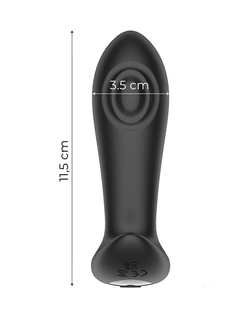 IY Milton - Vibrerende Buttplug met Dubbele Klopfunctie en Afstandsbediening - Zwart-Erotiekvoordeel.nl