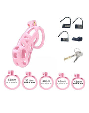 Rimba Toys - P-Cage PC01 - Kunststof Kuisheidskooi - Peniskooi - Chastity - Roze - Verkrijgbaar in 3 maten-Erotiekvoordeel.nl