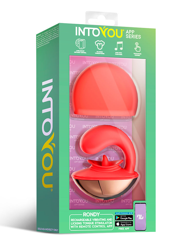IY - Rondy - Likkende Clitoris Vibrator - Met App Control - Rood-Erotiekvoordeel.nl