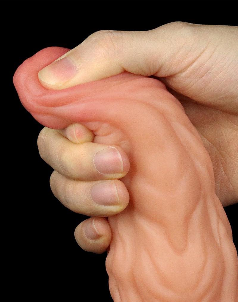 LoveToy - Realistische XXL Dildo 24.5 cm - Lichte/donkere Huidskleur-Erotiekvoordeel.nl