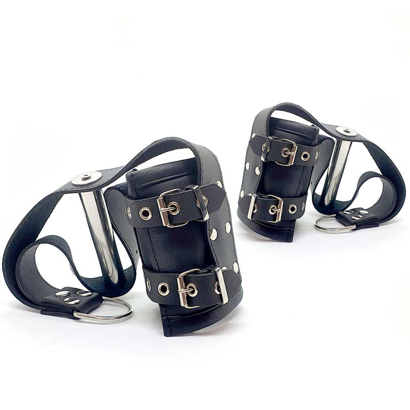 665 - DeLuxe Suspension Handboeien - Leder - Zwart-Erotiekvoordeel.nl