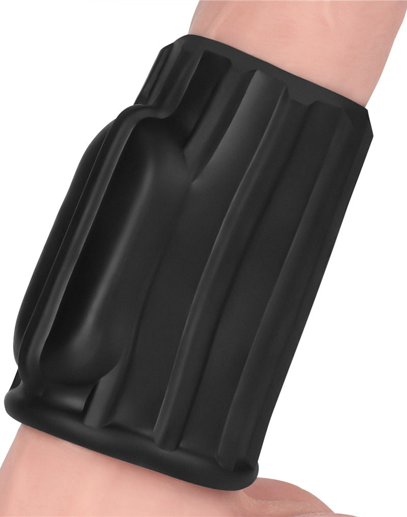 LoveToy - Ridge Knights Ring - Vibrerende Penis Sleeve - Ø 3,7 cm - Zwart-Erotiekvoordeel.nl