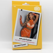 Snapshot - #picoftheday - Visnet Rokje, Topje en Handschoenen met Strass steentjes - One Size - Oranje-Erotiekvoordeel.nl