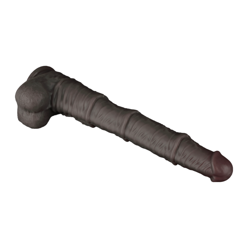 LoveToy - Nature Cock - Dubbellaags Buigbare Dildo met Aders - 40 cm - Bruin-Erotiekvoordeel.nl