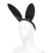 Kiotos - Hoofdband Met Zwart Leren Konijnen - Bunny Oortjes-Erotiekvoordeel.nl