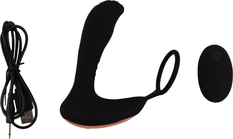 Black Mont - Backyard Teaser - Cockring met Vibrerende Buttplug - Zwart-Erotiekvoordeel.nl