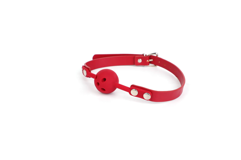 Smart Moves - Siliconen Ball Gag met Ademgaten - Rood-Erotiekvoordeel.nl