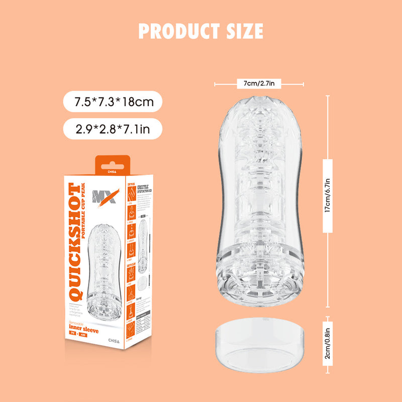 Chisa - Quickshot Portable Cup - Peak - Cup Masturbator - Transparant-Erotiekvoordeel.nl
