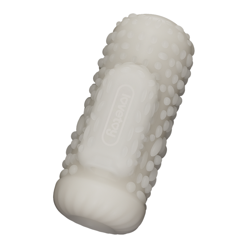 LoveToy - Knights Ring - Vibrerende Dual Purpose Sleeve - Drip - Wit-Erotiekvoordeel.nl