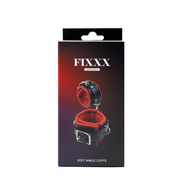 Fixxx - Zacht Gevoerde Enkelboeien - PU Leer - Zwart/Rood-Erotiekvoordeel.nl