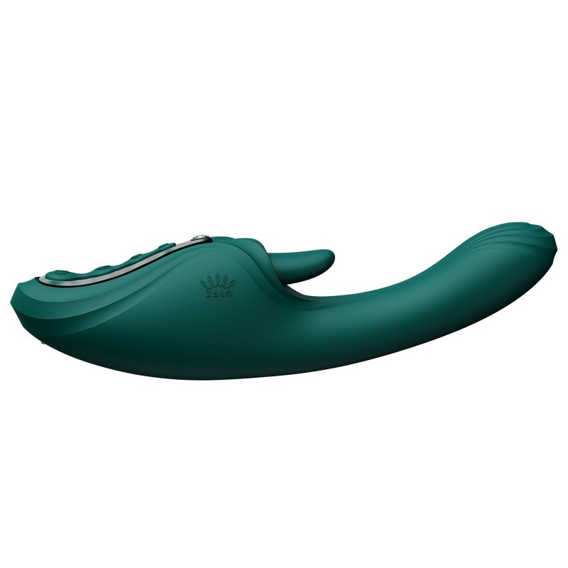 Zalo - Ares - Likkende G-Spot Rabbit Vibrator - Verwarmend - App Control - Smaragd Groen-Erotiekvoordeel.nl
