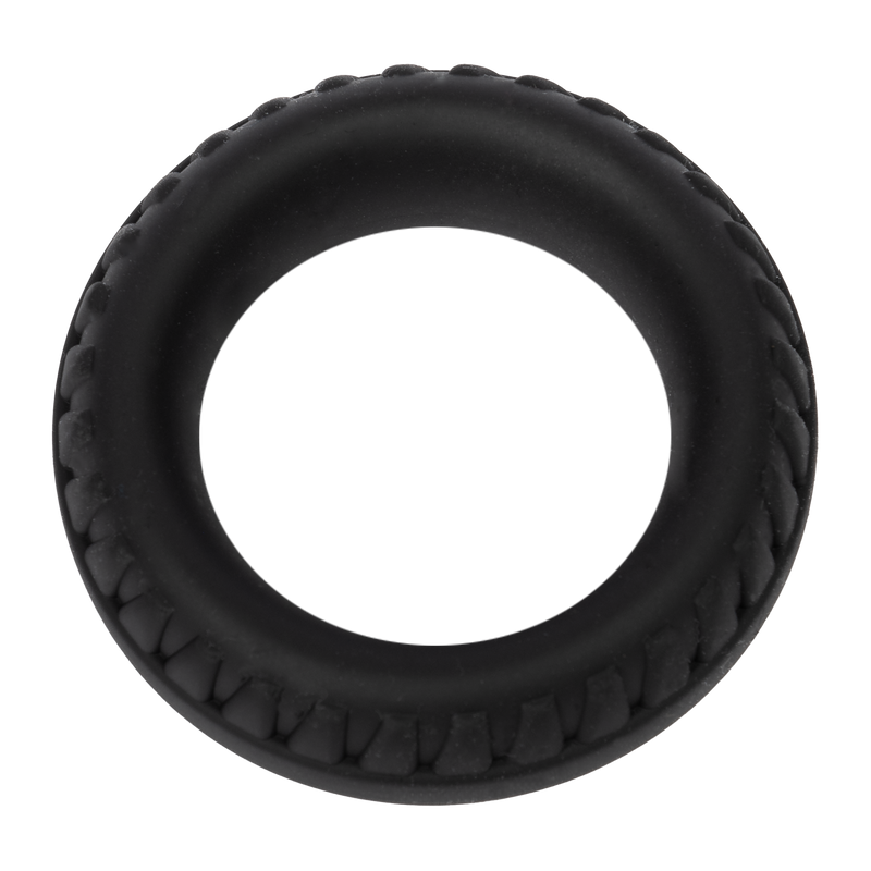 Rimba - Siliconen Cockring met Bandenmotief - Zwart-Erotiekvoordeel.nl