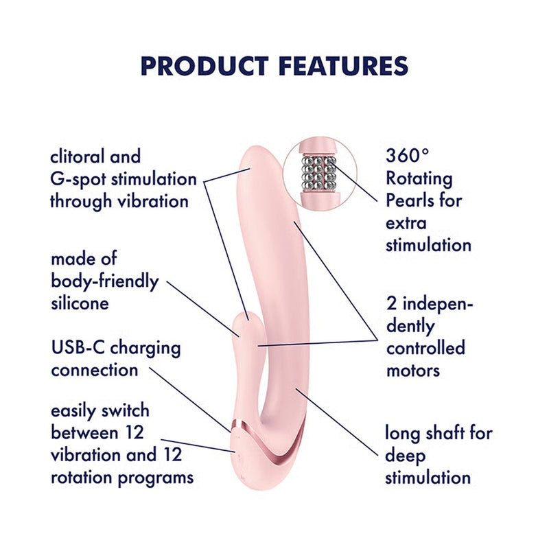 Satisfyer - Pearl Bunny 3 - Roterende Rabbit Vibrator - Roze-Erotiekvoordeel.nl