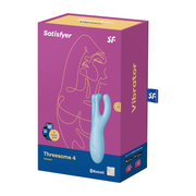 Satisfyer - Threesome 4 - Multifunctionele Vibrator Met 3 Voelsprieten - Blauw-Erotiekvoordeel.nl