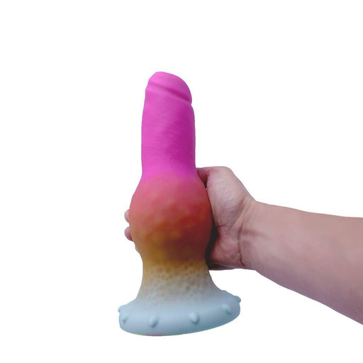 Kiotos Monstar - Dildo Beast No. 48 - Roze/Wit/Geel-Erotiekvoordeel.nl