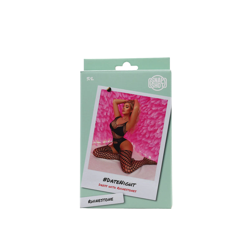 Snapshot - Body en Jarretelpanty Set - Maat S/L – Zwart-Erotiekvoordeel.nl