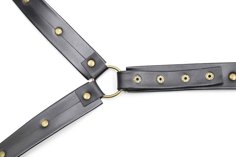 Fixxx - Harnasje met collar - PU-Leder - Verstelbaar - One Size - Zwart-Erotiekvoordeel.nl