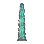 LoveToy - Opal Pearl Sheen - Grote Geribbelde Dildo - 30 cm – Groen-Erotiekvoordeel.nl