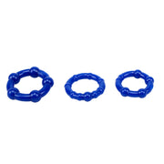 Chisa - GK Power Beaded Cockringen Set - 3 stuks - Blauw-Erotiekvoordeel.nl