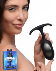 Heavy Hitters - Siliconen Buttplug met Metalen Gewicht - Zwart-Erotiekvoordeel.nl