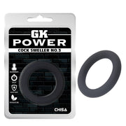Chisa - GK Power Cock Sweller No.3 - Rekbare Cockring - Diameter 40 mm - Zwart-Erotiekvoordeel.nl