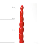 All Red – Geribbelde Anale Dildo – 32 cm – Rood-Erotiekvoordeel.nl