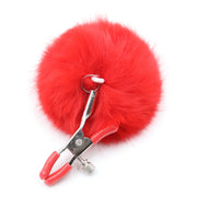 Smart Moves - Tepelklemmen met Fluffy Pompoms - Rood-Erotiekvoordeel.nl