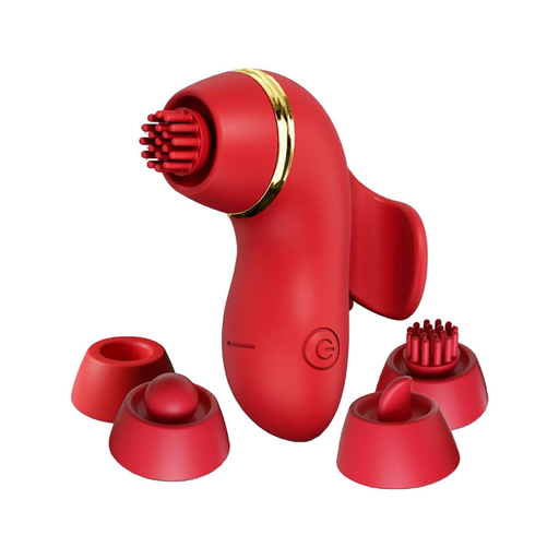 IY - Beeny - Multifunctionele vibrator - Met 4 Opzetstukjes - Rood-Erotiekvoordeel.nl