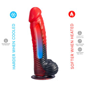 SILEXD - Devil Dildo - Vloeibare Siliconen - 20.3 x 4.4 cm - Rood/Zwart-Erotiekvoordeel.nl