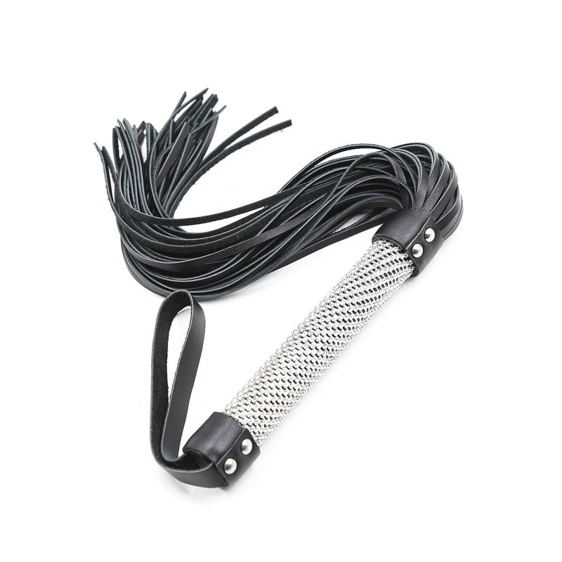 Smart Moves - Flogger met Bling Bling Handvat - 51 cm - Zwart-Erotiekvoordeel.nl