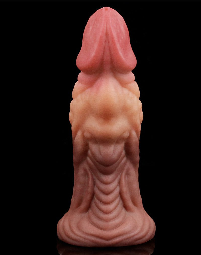 LoveToy - Realistische Gekromde Dildo 18 cm - Lichte/donkere Huidskleur-Erotiekvoordeel.nl