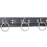 Smart Moves - Collar met Drie Ringen - Inclusief Leiband - Zwart-Erotiekvoordeel.nl